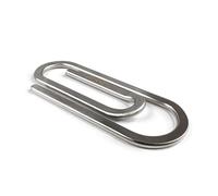 Lowkey Fermasoldi, effetto graffetta, porta carte di credito, per banconote in acciaio inox, argento, oro, nero, con incisione, clip da uomo (argento)