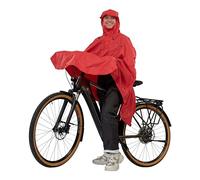LOWLAND OUTDOOR Fahrradregenponcho, Poncho Impermeabile per Bicicletta Unisex-Adulto, Colore: Rosso, Taglia Unica