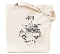 Loxato Borsa di Tela Donna Good Vibes - Tote Bag Shopper Cotone - Aesthetic