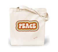 Loxato Borsa di Tela Donna Good Vibes - Tote Bag Shopper Cotone - Aesthetic