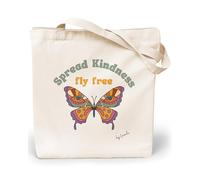 Loxato Borsa di Tela Donna Good Vibes - Tote Bag Shopper Cotone - Aesthetic