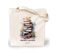 Loxato Tote Bag Aesthetic - Borsa Shopper Cotone 220g/m2 35x42cm - Borsa Tela Donna - Borse Shopper Tela - Extra Largo 8cm