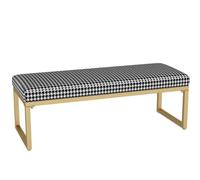 Loxiru Home Banc Rembourré pour Salon, Canapé d'Attente en Similicuir | Structure Métallique, Banc d'Entrée, Coussin Haute Densité, Montage Rapide(Plaid,120*32*42cm)