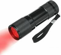 Loxmcvuy 670nm 9LED Deep Red Light Flashlight Against Deteriorating Eyesight Red Torch