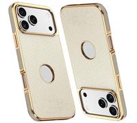 LOXO CASE Custodia per iPhone 17 Pro Max/17 Pro/17 Air/17, Morbida Al Tatto, In Pelle Pu, Sottile, Antiscivolo, con Cornice Galvanica-White||17 Air