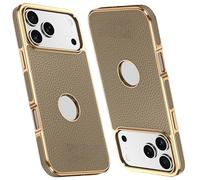 LOXO CASE Custodia per iPhone 17 Pro Max/17 Pro/17 Air/17, Morbida Al Tatto, In Pelle Pu, Sottile, Antiscivolo, con Cornice Galvanica-Grey||17 Pro Max