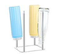 LOXSUN Scolabottiglie per Borracce, Scola Bottiglie Inox da Cucina, Scola Borracce per 4 Bottiglie, Scolabiberon Argentato, Porta Borracce Multiuso per Asciugatura, Scolabottiglie Da Lavandino