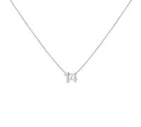 LOXUAKAM Collana girocollo da donna placcata in oro 18 carati, con ciondolo delicato mese di nascita, gioiello personalizzato, regalo di compleanno per lei, Acciaio inossidabile, Zirconia cubica