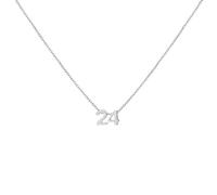 LOXUAKAM Collana girocollo da donna placcata in oro 18 carati, con ciondolo delicato mese di nascita, gioiello personalizzato, regalo di compleanno per lei, Acciaio inossidabile, Zirconia cubica