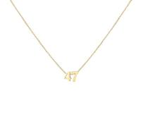 LOXUAKAM Collana girocollo da donna placcata in oro 18 carati, con ciondolo delicato mese di nascita, gioiello personalizzato, regalo di compleanno per lei, Acciaio inossidabile, Zirconia cubica