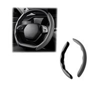 LoyaForba Coprivolante per auto, universale, 38 cm, segmentato, in pelle, antiscivolo, morbido e traspirante, accessori per interni auto, adatto per la maggior parte dei veicoli, SUV, camion (grigio)