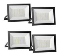 loyal 4 Pezzi 100W Faretto LED da Esterno 10000LM Super Luminosa Bianco Caldo 3000K Fari LED Lampada, Impermeabile IP65 Proiettore Faro, Luce di Sicurezza per Giardino Corridoio Piazza Cortile Garage
