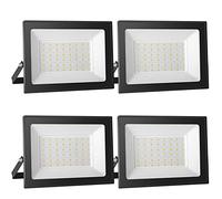 loyal 4 Pezzi 50W Faretto LED da Esterno 5000LM Super Luminosa Bianco Freddo 6000K Fari LED Lampada, Impermeabile IP65 Proiettore Faro, Luce di Sicurezza per Giardino Corridoio Piazza Cortile Garage
