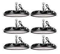 loyal 6 Pezzi 200W UFO Faretto LED 20000LM, Impermeabile IP65 Potente Alta Luce Della Baia, 6000K Bianco Freddo UFO Lampada da Officina, LED Industriale Interni per Fabbrica Magazzino