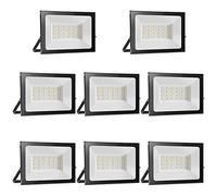 loyal 8 Pezzi 20W Faretto LED da Esterno 2000LM Super Luminosa Bianco Freddo 6000K Fari LED Lampada, Impermeabile IP65 Proiettore Faro, Luce di Sicurezza per Giardino Corridoio Piazza Cortile Garage