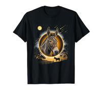 Loyal Farm Mule Glowing Moon Night Pascolo Arte Maglietta