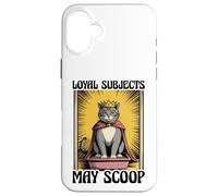 Loyal Subjects May Scoop - Lettiera divertente per gli amanti dei gatti Custodia per iPhone 16 Plus