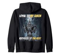 Loyal to My Queen Ruthless To The Rest Divertente Alpha Wolf Meme Felpa con Cappuccio
