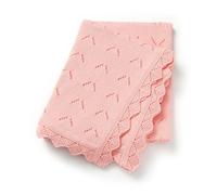 Loyfoky Coperta a Maglia per Neonati 100% Cotone Morbide Coperte Cellulari Accoglienti per Maschietti e Femminucce Neonati Fasciatura, Cameretta, Passeggino, Rosa 100x80cm