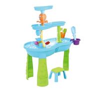 loyimioo 3 in 1 Splash & Sand Play Table: doccia a pioggia + piscina per bambini + sandstation con giocattolo per il mare, centro di attività regolabile in altezza per giardino e spiaggia per giocare