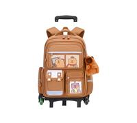 loyimioo Capybara - Borsa a rotelle con ciondolo, toppe e carte, con motivo animale, con ruote