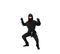 loyimioo Set completo di costume da ninja con maschera cintura e accessori, completo nero per giochi di ruolo, per Halloween e gioco, taglia M
