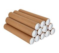 LOYORTY 12 tubi postali da 5 x 40 cm con tappi, tubi di spedizione in cartone, buste per tubi di carta kraft per spedizione, imballaggio, stampe artistiche, mappe, progetti