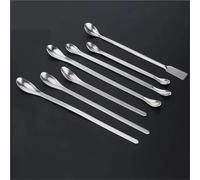 loywhcdtak 10 pz/lotto laboratorio singolo/doppio/quadrato testa in acciaio inox reagenti campione di pesatura cucchiaio 16/18/20/22/25/30 cm (testa singola 25 cm)