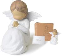 Loyzcy Statua di angelo custode per preghiera, regalo per donne, battesimo e cresima per ragazze, regalo di prima comunione per ragazze, regalo di compleanno per battesimo per ragazze adolescenti