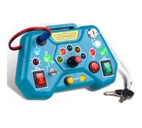 Loyzico Montessori Busy Board Giochi Neonato 3 Anno, Scheda di attività per Bambini con 8 Interruttori a LED, Abilità Motorie Sensoriali Giocattoli Regalo per Bambini 3 4 Anni