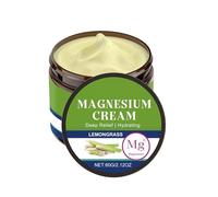 Lozione al magnesio, crema al magnesio per uso per sonno, crampi alle gambe e dolore, rilassamento muscolare, lenitivo, integratore idratante con olio di cocco, burro di karitè e acido ialuronico