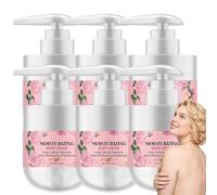Lozione per il corpo alla rosa illuminante idratante profonda, crema per il corpo per la pelle secca e idratazione quotidiana, crema per il corpo profondamente nutriente una pelle liscia. 6 pezzi