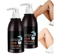 Lozione per il corpo sbiancante per la pelle del fango vulcanico, pulizia profonda, sbiancamento rapido, pelle rassodante, 3 in 1 efficace bagnoschiuma vulcanico