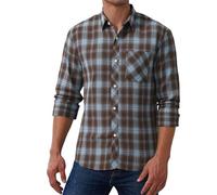 lozssnigzi Camicia Uomo, Invernale Regular Fit Giacca Scozzese Elegante Manica Lunga Overshirt Plaid da Lavoro Taglie Forti Camicie a Quadri Sportiva Calda Camicia Flanella