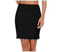 lozssnigzi Sottoveste Donna Raso E Pizzo Confortevole E Traspirante Sottoveste Satin Corta Vita Elastica Sottogonna per Abiti, Vestito Sposa, 41-50 cm