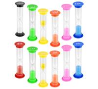 LOZTBUE 12 Pezzi Clessidra Timer, clessidra, clessidra bambini, Set Clessidra Sabbia Colorata, Timer a Clessidra, Clessidra Set, 30s/1 min/2 min/3 min/4min /5 min/6min/10 min, per Casa, Cucina