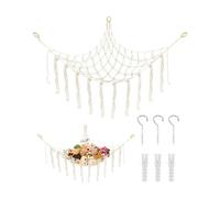 LOZTBUE 1Pcs giocattolo di stoccaggio amaca coccolone rete giocattolo coccolone scatola decorazione da parete per la camera dei bambini, con 3 ganci