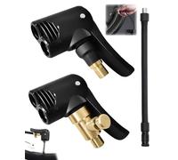 LOZTBUE 2 pezzi Adattatore per valvola francese, valvola auto, tappo a leva in ottone, tubo per gonfiatore pneumatici 17,5 cm, valvola per pneumatici compressore bicicletta, valve strumenti
