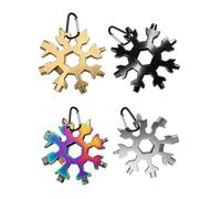 LOZTBUE 4 pezzi 18-in-1 Multi-Tool Snowflake, Strumento Fiocco di Neve, Multi Attrezzo in Acciaio Portatile, Regali Natale per Uomo, Snowflake Attrezzo per All'aperto Campeggio Avventura
