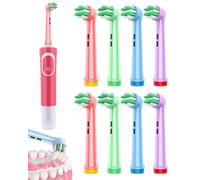 LOZTBUE 8 PCS testine di Ricambio per spazzolino da Denti per Bambini, Alta tolleranza, per Bambini dai 3 ai 12 Anni, setole morbide, Delicate sulle Gengive, Quattro Colori