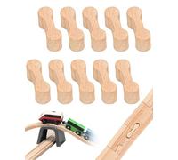 LOZTBUE LOZTBUE 10 pezzi Set di connettori universali per binari in legno, adattatore per connettori per binari in legno, compatibile con altri prodotti (colore legno)