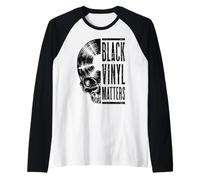 LP Black Vinyl Matters Vintage Record Lover Gothic Skull Maglia con Maniche Raglan