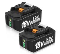 LP Confezione da 2 batterie da 18 V, 5,0 Ah, compatibili con batterie Makita da 18 Volt BL1860B, BL1850B, BL1840B, BL1830B, BL1815B e LXT400. 2 batterie con indicatori LED per caricabatterie Makita da