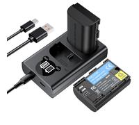 LP E6 sostitutiva (2 pezzi) e caricabatterie Dual USB intelligente per Canon LP