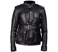 LP-FACON Cappotto ufficiale militare tedesco uniforme - Giacca in pelle da ufficiale, stile vintage nero tedesco, Nero , L