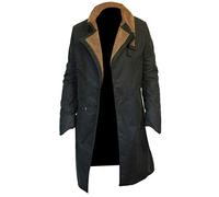 LP-FACON Ryan Gosling Blade Runner 2049 Ufficiale K Pelliccia Gialla Collare Trench Nero Cotone Cappotto