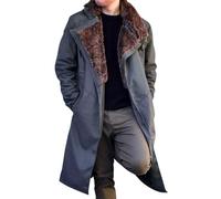 LP-FACON Ryan Gosling Runner 2049 Officer k Nero Cappotto lungo in cotone con colletto in pelliccia da uomo, Nero , M