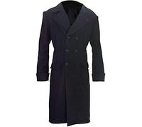 LP-FACON Uomini Benedict Cumberbatch Sherlock Holmes Cappotto nero-Trench Nero-Cappotto Sherlock-Trench Uomo, Cappotto in misto lana, M