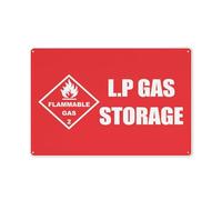 Lp Gas Storage Hazchem Class 2 - Cartello di avvertimento per gas infiammabile, cartello di sicurezza per esterni, 30,5 x 20,3 cm