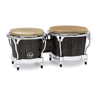 LP Latin Percussion LP813700 Bongo Uptown Sculpted Ash 7" e 8,5", Frassino Doppio Strato/Pelle Natural Selezionata, Finitura: Ebony Stain/Cromata, LP201SA
